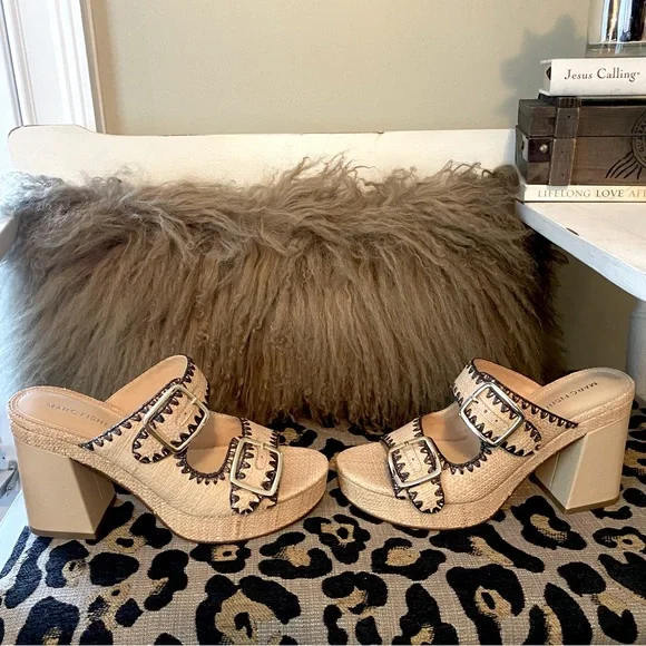 Mark Fisher platform raffia block heel sandals - Picture 4 of 10